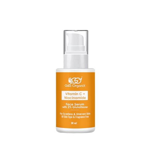 Image of Vitamin C + Niacinamide Face Serum with 2% Glutathione | Brightening & Anti-Pigmentation Serum for Dark Spots & Acne Marks | Helps Improve Skin Tone, Radiance & Clarity | Lightweight Daily Serum for All Skin Types | 30 ml (Pack of 1)