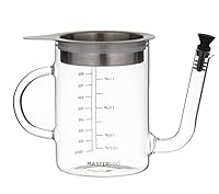 MASTERPRO Deluxe Glass Fat Separator Deluxe Glass Fat Separator, Clear/Stainless Steel, MPFATSEPARATOR