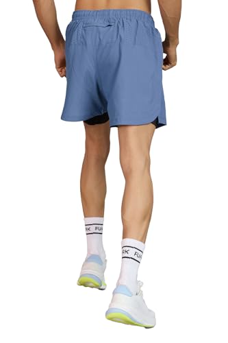 Image of FUAARK Men Regular Fit 5 inch Dual Layer Training or Gym Sports Shorts with Compression Inner