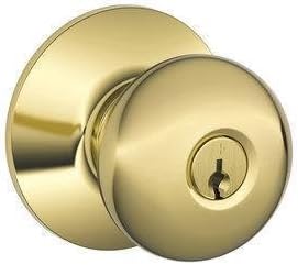 SCHLAGE Plymouth Bright Brass Keyed Entry Knob