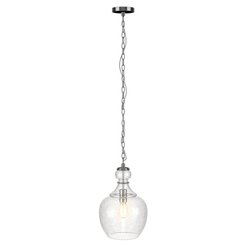 Image of Henn&Hart 11 inch Pendant Light Fixture with 6' Adjustable Cord, Brushed Silver