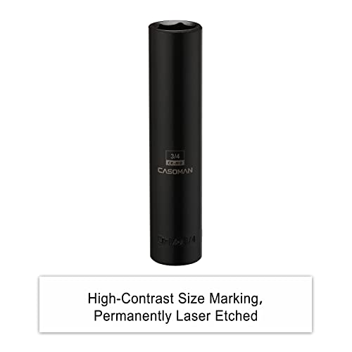 Image of CASOMAN 1 /2-Inch Drive Extra Deep Socket (3 /4 inch), CR-MO, SAE, 6-Point, Extra Long