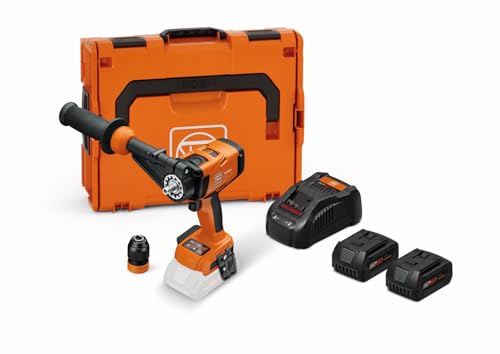 FEIN Akku-Bohrschrauber ASCM 18 QM AS Set 5AH, 4- Gang. Mit bürstenlosem Motor und QuickIN Schnittstelle Gewindebohren bis M14 und Bohren mit HM-Lochsägen bis 80 mm, 2 Akkus 18V5Ah und Ladegerät