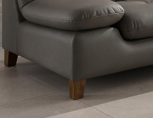 Image of Fabrique Lucida Leatherette Diligent 4 Seater Sofa Set with Puffy | Premium Luxuries Standard & Comfortable Furniture Perfect for Home Guests Office & Living Room, Bedroom, Hall | Grey1
