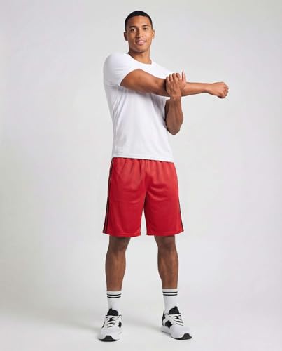 Image of Real Essentials 5 Pack: Men's 9 inch Mesh Shorts - Athletic Gym, Workout, Basketball, Running, Casual Lounge Activewear Pockets