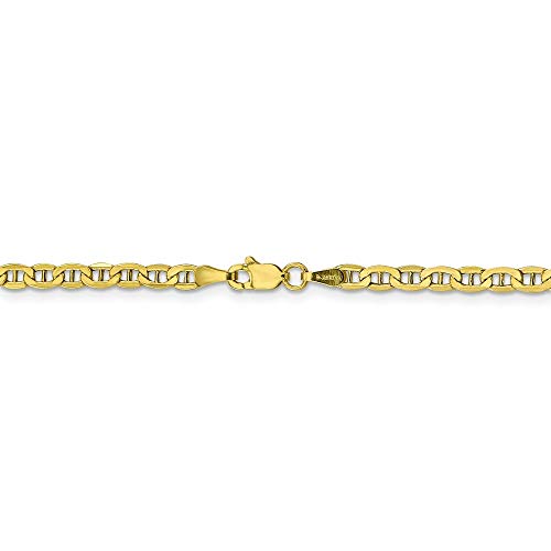 10K Yellow Gold 3.20Mm Nautical Ship Mariner Anchor Chain Bracelet 7 Inch Jewelry Gifts For Women #TOP4
