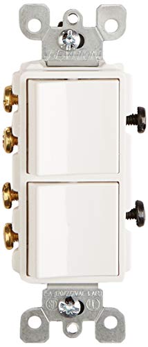 Leviton 5643-W 15 Amp, 120/277 Volt, Decora Brand Style 3-Way / 3-Way Ac Combination Switch, Commercial Grade, Grounding, White #TOP1