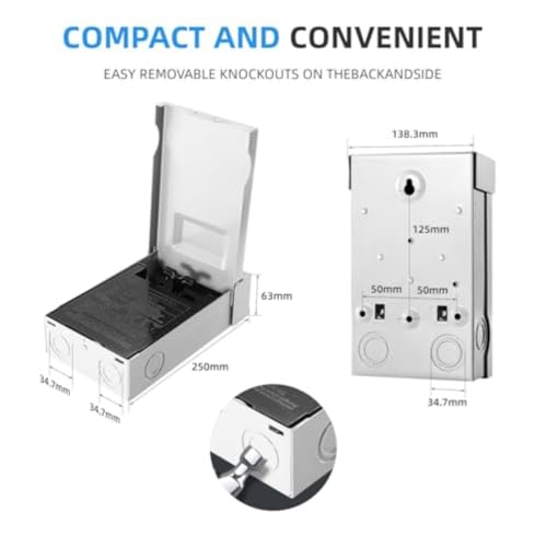 Interrupteur de déconnexion extérieur 30A AC 120/240V BlissfulAbode sous boîtier métallique - 4