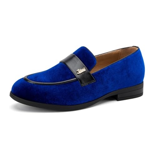 Image of JITAI Boys Dress Loafers for Weddings & School, Breathable Slip-On Leather Tuxedo Shoes, Toddler to Preteen