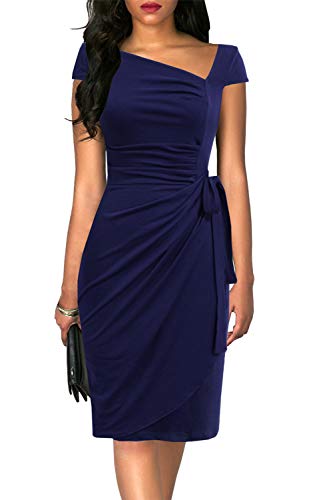 Women's Vintage Cap Sleeve Faux Wrap