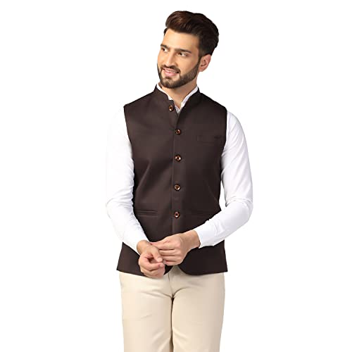Image of TAHVO Men's Cotton Blend Nehru Jacket