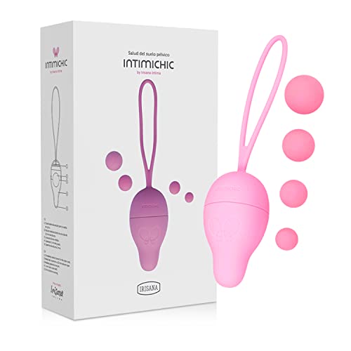 Irisana - Bolas Chinas para Suelo Pélvico - En 4 Tamaños - Rosa - Para Ejercicio Kegel - Salud Íntima Femenina - Silicona sin BPA y Acero - Intimichic