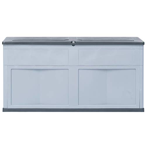 Tidyard Auflagenbox Kunststoff Garten Groß, Gartenbox Kissenbox Tischtruhe Truhe, Abschließbar, 119x46x60 cm 320 L Grau… – Bild 3