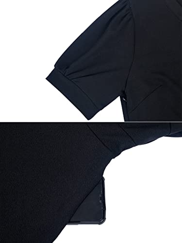 Mokayee Womens Summer Short Puff Sleeve Casual Semi-Formal Fit and Flare Church Wedding Guest Work Dresses with Pockets4
