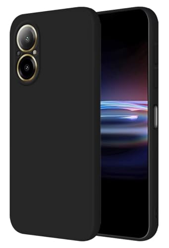 HONLEN Funda Compatible para Realme C67 (4G) Case, (6.72' Inches) Líquida TPU Silicona Cover con Anti-Rasguño, Cáscara Suave Cubierta Negro