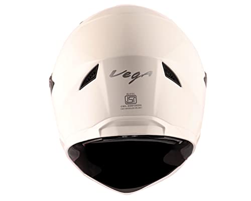 Image of Vega Storm ISI Certified Full Face Helmet for Men and Women With Clear Visor and Extra Mercury Visor (White, Size:M 57-58 cm)
