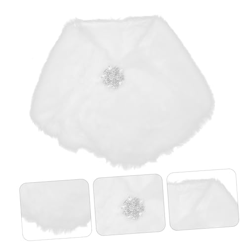 Winter Warmth Girls Faux Fur Shawl Comfortable Wrap for Little Girls Decorative Design4