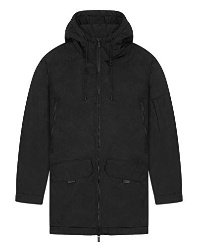 Lyle and Scott Casuals Wadded Longline Parka in Black X Large