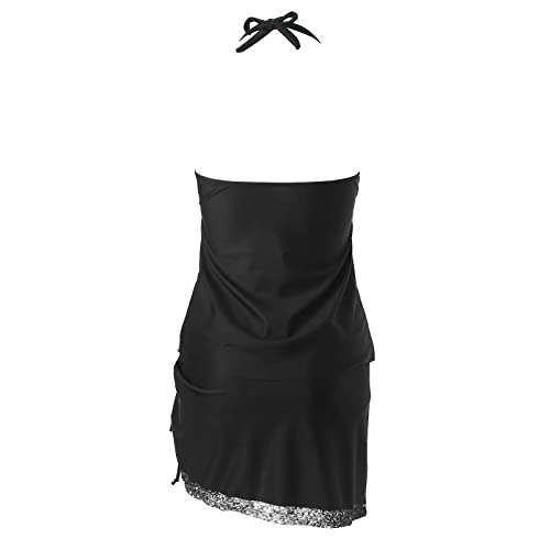 Women Sexy Tankini Swimsuits With Skirt 2 Piece O-Ring String Swimwear Color Block Bathing Suits Flowy Swim Dress #TOP4