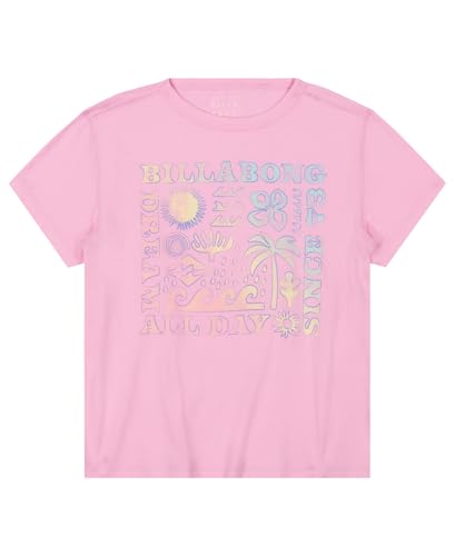 Image of Billabong Girls' Premium Short Sleeve Logo Graphic Tee, Crew Neck T-Shirt, Soft & Comfortable