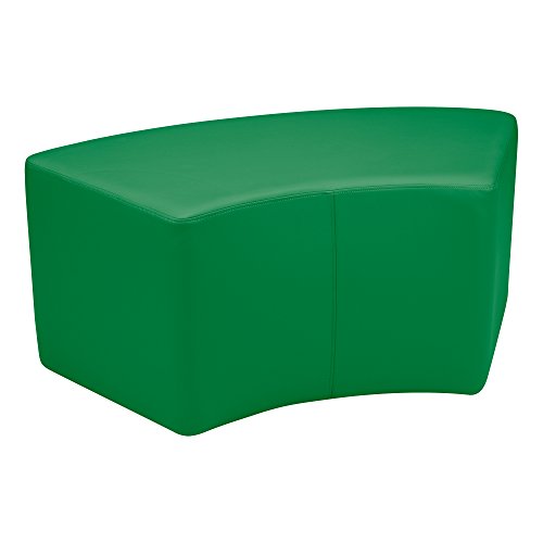 Image of Sprogs 18 inch H Structured S-Curve Stool -Flexible Modular Collaborative Soft Seating for Office, Home, Lounge and School Classrooms with Durable Frame -Green