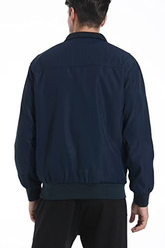 Perdontoo Men's Casual Jacket Outdoor Windbreaker Lightweight Bomber Jackets (Small, Blue) #TOP5