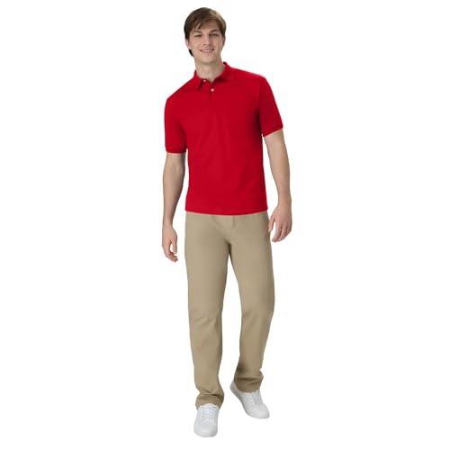 Hanes Men's Short-Sleeve Jersey Pocket Polo (Pack of 2), Deep Red, Small - image 7