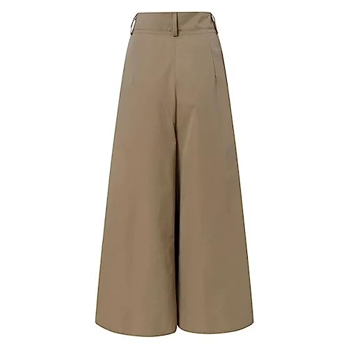 Women Wide Leg Pant Summer Casual Solid Comfy Button Stylish Baggy Trousers Office Business Loose Pants with Pockets2