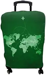 Capa de Mala de Viagem Mapa Mundi de 8 a 23 KG (VERDE, M- 23 KG)