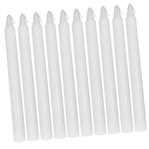 GRIRIW 10pcs White Candle Candles White Pillar Candles Unscented Candle Taper Candles Wax Candles Candle Color Tall Candles Small Candles White Tapered Candles Pretty Candle Paraffin Bulk