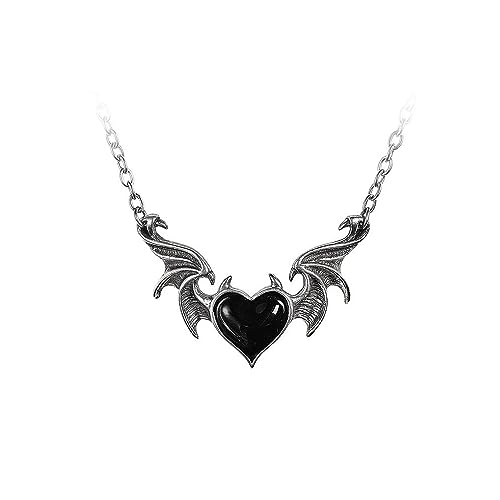 BKEPDY Collier Femme Gothique Pendentif Collier Halloween Rétro Collier ailes Démons Forme Choker Halloween Costume Party Bijoux Noir/Rouge Collier (Noir)