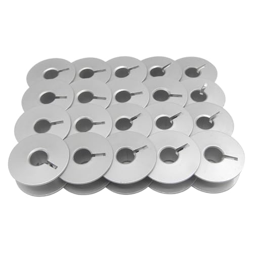 SERMALOER 20 bobinas de aluminio #A9851D250A0, estilo L compatibles con Juki TL-18QVP, TL-2000Qi, TL-2010Q, TL-2020PE, TL-2200QVP Mini, TL-2200QVP Mini, TL-98E, TL-98P, TL-98Q, TL-98Q, TL-98Q, TL-98Q