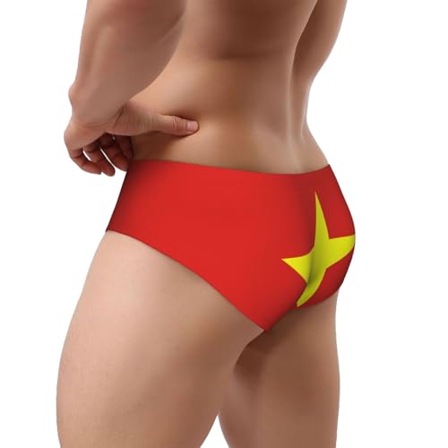 Mens Bikini Swimwear Sports Triangle Swim Briefs - Vietnamese Flag Print Bathing Suit Sexy Swimsuit Underwear3