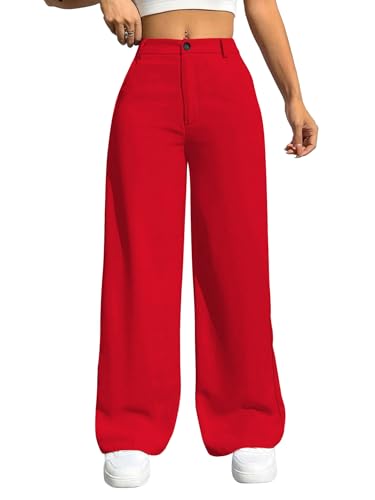 Image of Toochki Trousers for Woman Pants Women's Formal Office Korean | Beige Track Pant | Straight | Cotton Spandex Stretchable Trouser | High-Waisted Bottom Wear