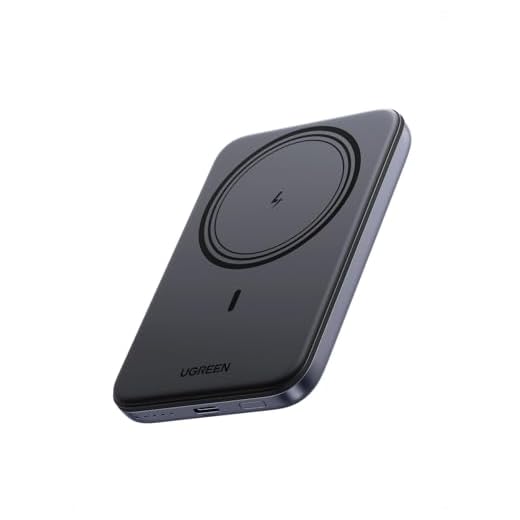 UGREEN Nexode Magnetic Power Bank 5000mAh, carregador portàtil PD de 15W amb cable USB C, bateria externa sense fil compatible amb iPhone 16/15/14/13/12/Mini Plus Pro Max (negre)