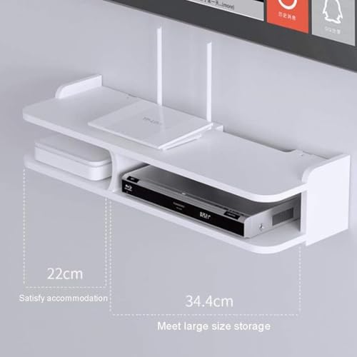 Console meuble TV flottant avec étagère murale pour décodeur - 5