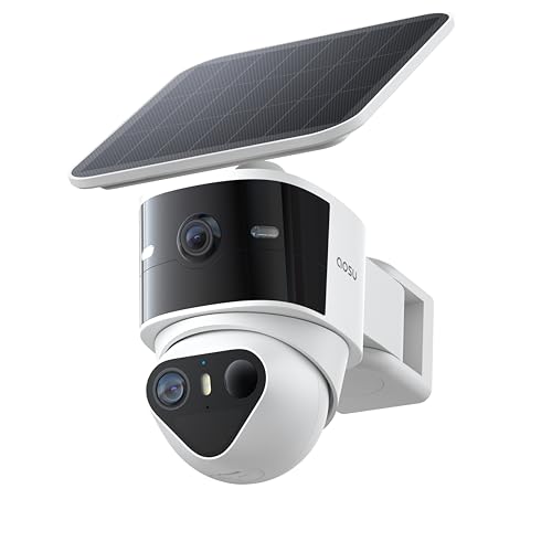 aosu T2 Pro Solar Security Cameras Wireless Outdoor, 3K Dual Cam No Blind Spot Security Camera for Home, 170° Wide + 360 - Detailed View