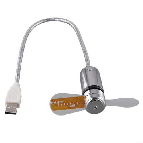 Ventilador de reloj USB con pantalla, diseño de cuello de cisne flexible, funcionamiento silencioso para escritorio de oficina, dormitorio y hogar, alimentado por USB para laptop, PC y banco de Ventilador de reloj USB con pantalla, diseño de cuello de cisne flexible, funcionamiento silencioso para escritorio de oficina, dormitorio y hogar, alimentado por USB para laptop, PC y banco de