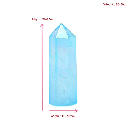 Point de cristal de quartz aura bleu de 60mm pour décoration maison - 3