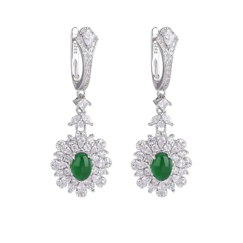 Boucles d'oreilles jade vert et argent sterling pour illuminer vos tenues de bureau et soirées