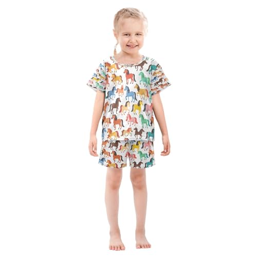 senya Short Sleeve Pajamas Sets Summer Cotton Sleepwear National Flag World Map, 5T3