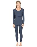Kindred Bravely Jane Nursing Pajama Set | Nursing Pajamas for Breastfeeding (Slate Blue, Small)