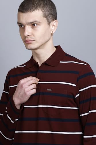 Image of Full Sleeve Polo T Shirt for Men Cotton with Pocket and Collar - Regular Fit Tshirt