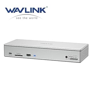 WAVLINK DisplayLink Docking Station 19-in-1 USB-C/A per Mac M1/M2 e Windows, 4 Monitor 5K/4K@60Hz, 4 HDMI +4 DP, 2.5G LAN, 180W, 10Gbps