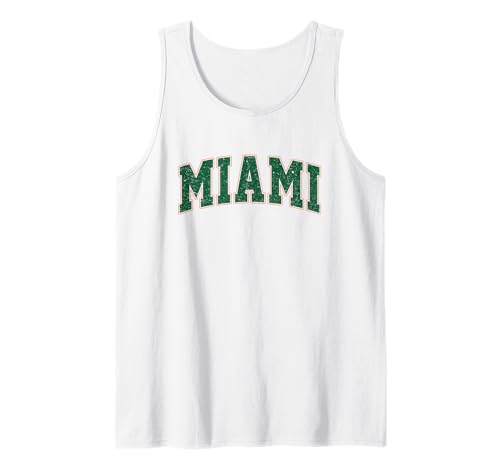 Miami Florida FL Vintage Retro Orange Athletic Sports Gift Tank Top