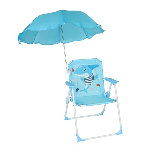 Relaxdays Silla Plegable Infantil con sombrilla