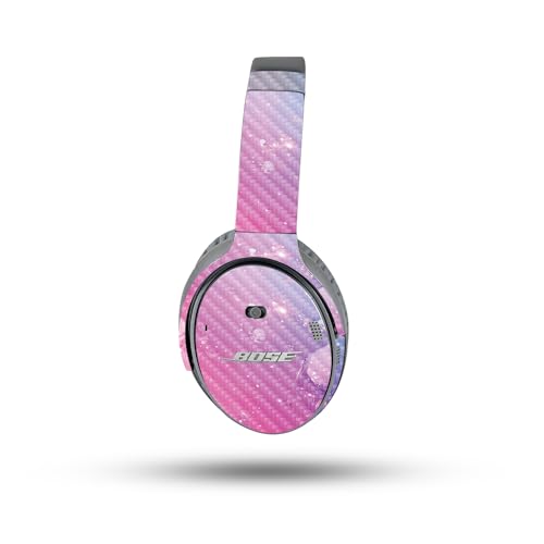 Image of MightySkins Carbon Fiber Skin Compatible with Bose QuietComfort 35 II Headphones - Pink Diamond | Protective, Durable Textured Carbon Fiber Finish | Easy to Apply