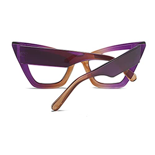 Image of Retro Cat Eye Blue Light Blocking Reading Glasses For Women Men Oversized Anti Anti Glare UV Eyewear (purple, 3.75, multiplier x)