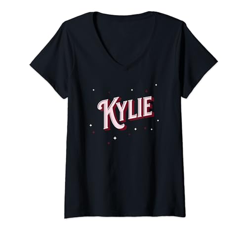 Mujer Nombres de Kylie personalizados Camiseta Cuello V