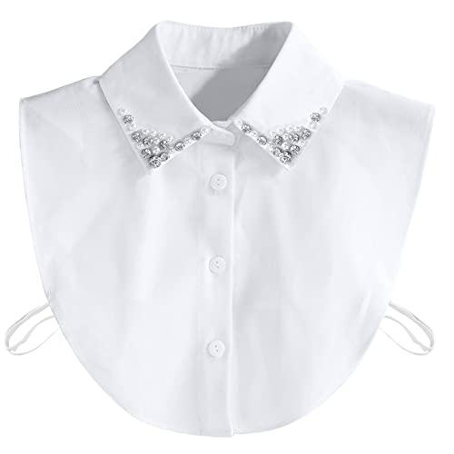 COUXILY Vintage Frauen Kragen Elegante Blusenkragen Einsatz Abnehmbarer...